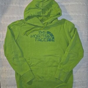 The North Face Women's Bright Green Hoodie with Tropical Flower Logo